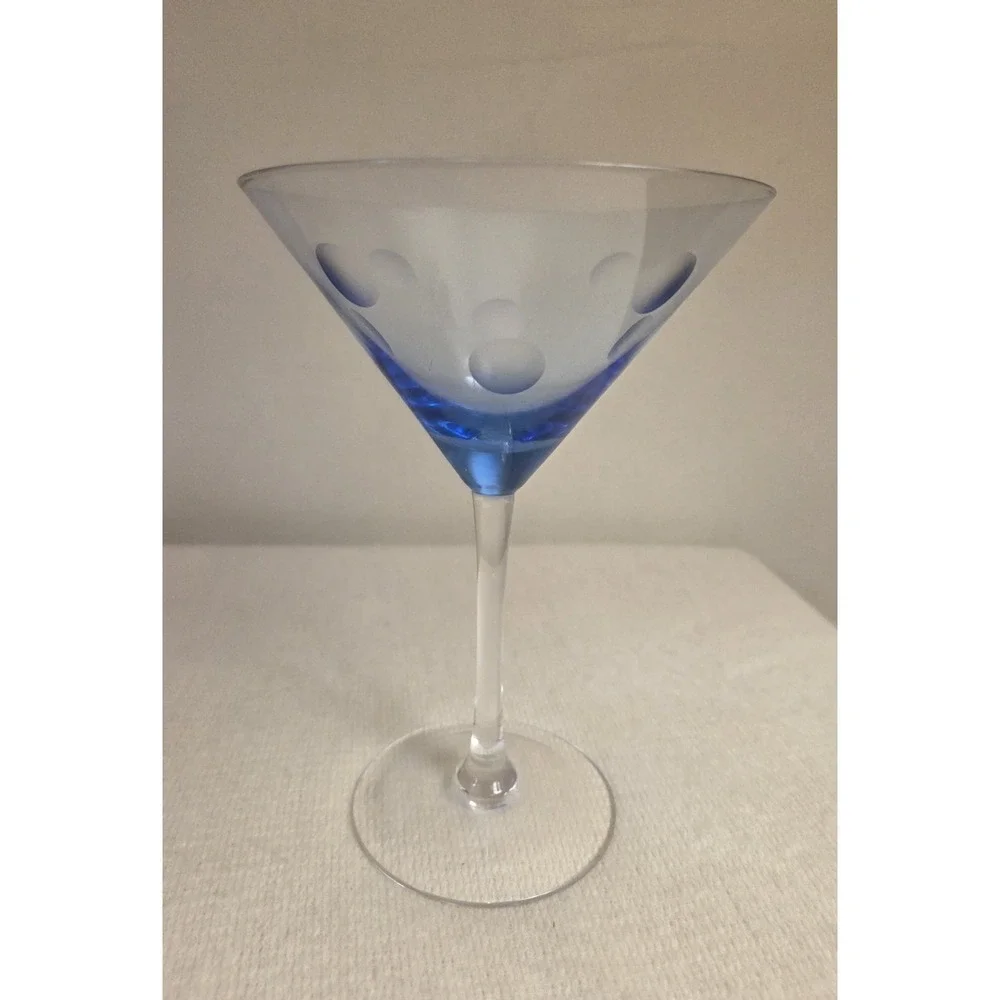 NIOB MARQUIS WATERFORD SET OF 4 COLORED‎ POLKA DOT MARTINI GLASSES